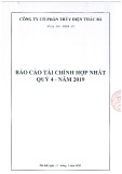 Báo cáo tài chính hợp nhất quý 4 năm 2019 - Công ty Cổ phần Thủy điện Thác Bà