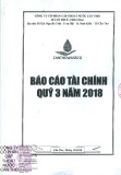 Báo cáo tài chính quý 3 năm 2018 - Công ty cổ phần Cấp thoát nước Cần Thơ (Công ty mẹ)