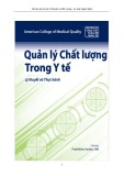 Lý thuyết và thực hành quản lý chất lượng trong y tế: Phần 1