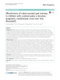 Effectiveness of robot-assisted gait training in children with cerebral palsy: A bicenter, pragmatic, randomized, cross-over trial (PeLoGAIT)