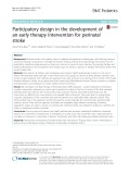 Participatory design in the development of an early therapy intervention for perinatal stroke