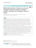 Relationship between Glycemic Levels and Treatment Outcome among Critically Ill Children admitted into Emergency Room in Enugu
