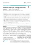 Neonatal respiratory morbidity following exposure to chorioamnionitis