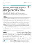 Variation in and risk factors for paediatric inpatient all-cause mortality in a low income setting: Data from an emerging clinical information network