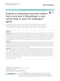 Anaemia in hospitalised preschool children from a rural area in Mozambique: A case control study in search for aetiological agents