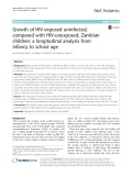 Growth of HIV-exposed uninfected, compared with HIV-unexposed, Zambian children: A longitudinal analysis from infancy to school age