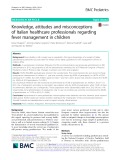 Knowledge, attitudes and misconceptions of Italian healthcare professionals regarding fever management in children