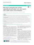 Meconium peritonitis due to fetal appendiceal perforation: Two case reports and a brief review of the literature