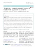 The accuracy of parent-reported height and weight for 6–12 year old U.S. children