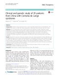 Clinical and genetic study of 20 patients from China with Cornelia de Lange syndrome