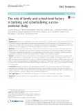 The role of family and school-level factors in bullying and cyberbullying: A crosssectional study
