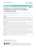 Prevalence and risk factors of testicular microlithiasis in patients with hypospadias: A retrospective study