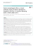 Gastro-oesophageal reflux: A mixed methods study of infants admitted to hospital in the first 12 months following birth in NSW (2000–2011)