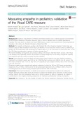 Measuring empathy in pediatrics: Validation of the Visual CARE measure