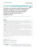 Prevalence of attention-deficit/hyperactivity disorder symptoms and their associations with sleep schedules and sleep-related problems among preschoolers in mainland China