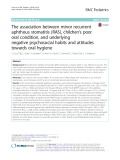 The association between minor recurrent aphthous stomatitis (RAS), children’s poor oral condition, and underlying negative psychosocial habits and attitudes towards oral hygiene