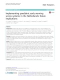 Implementing paediatric early warning scores systems in the Netherlands: Future implications