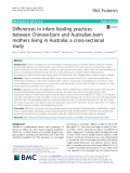 Differences in infant feeding practices between Chinese-born and Australian-born mothers living in Australia: A cross-sectional study