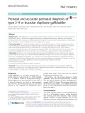 Prenatal and accurate perinatal diagnosis of type 2 H or ductular duplicate gallbladder