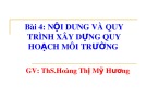 Bài giảng Nội dung và quy trình xây dựng quy hoạch môi trường