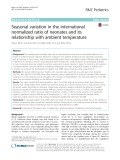 Seasonal variation in the international normalized ratio of neonates and its relationship with ambient temperature