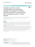 Compliance with the current recommendations for prescribing antibiotics for paediatric communityacquired pneumonia is improving: Data from a prospective study in a French network