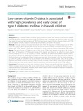 Low serum vitamin-D status is associated with high prevalence and early onset of type-1 diabetes mellitus in Kuwaiti children