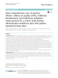 Early comprehensive care of preterm infants-effects on quality of life, childhood development, and healthcare utilization: Study protocol for a cohort study linking administrative healthcare data with patient reported primary data