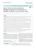 Age at menarche and performance intelligence quotients of adolescents in Bangkok, Thailand: A cross-sectional study
