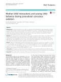 Mother-child interactions and young child behavior during procedural conscious sedation