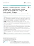 Exploring neurodevelopmental outcome measures used in children with cerebral malaria: The perspectives of caregivers and health workers in Malawi