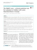 The NeBoP score - a clinical prediction test for evaluation of children with Lyme Neuroborreliosis in Europe