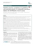 Nutrition practice, compliance to guidelines and postnatal growth in moderately premature babies: The NUTRIQUAL French survey