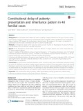 Constitutional delay of puberty: Presentation and inheritance pattern in 48 familial cases