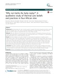 “Why not bathe the baby today?”: A qualitative study of thermal care beliefs and practices in four African sites