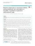 Resistive expressions in preschool children during peripheral vein cannulation in hospitals: A qualitative explorative observational study