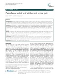 Pain characteristics of adolescent spinal pain