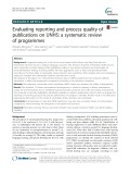 Evaluating reporting and process quality of publications on UNHS: A systematic review of programmes
