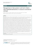 Management of late-preterm and term infants with hyperbilirubinaemia in resource-constrained settings