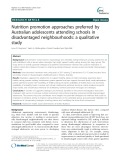 Nutrition promotion approaches preferred by Australian adolescents attending schools in disadvantaged neighbourhoods: A qualitative study
