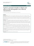 Trends in neonatal mortality in Nigeria and effects of bio-demographic and maternal characteristics