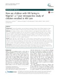 How are children with HIV faring in Nigeria?- a 7 year retrospective study of children enrolled in HIV care