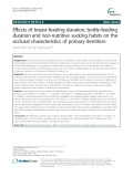 Effects of breast-feeding duration, bottle-feeding duration and non-nutritive sucking habits on the occlusal characteristics of primary dentition