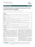 A national survey of admission practices for late preterm infants in England