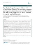 Gut-directed hypnotherapy in children with irritable bowel syndrome or functional abdominal pain (syndrome): A randomized controlled trial on self exercises at home using CD versus individual therapy by qualified therapists