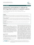 Spontaneous pneumothorax as indicator for Birt-Hogg-Dubé syndrome in paediatric patients
