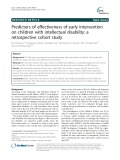 Predictors of effectiveness of early intervention on children with intellectual disability: A retrospective cohort study