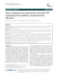 Direct Streptococcus pneumoniae real-time PCR serotyping from pediatric parapneumonic effusions