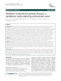Newborn screening for pompe disease? a qualitative study exploring professional views