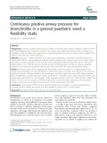 Continuous positive airway pressure for bronchiolitis in a general paediatric ward: A feasibility study